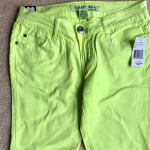 Size 1 Celebrity Pink Jeans. Neon yellow NWT